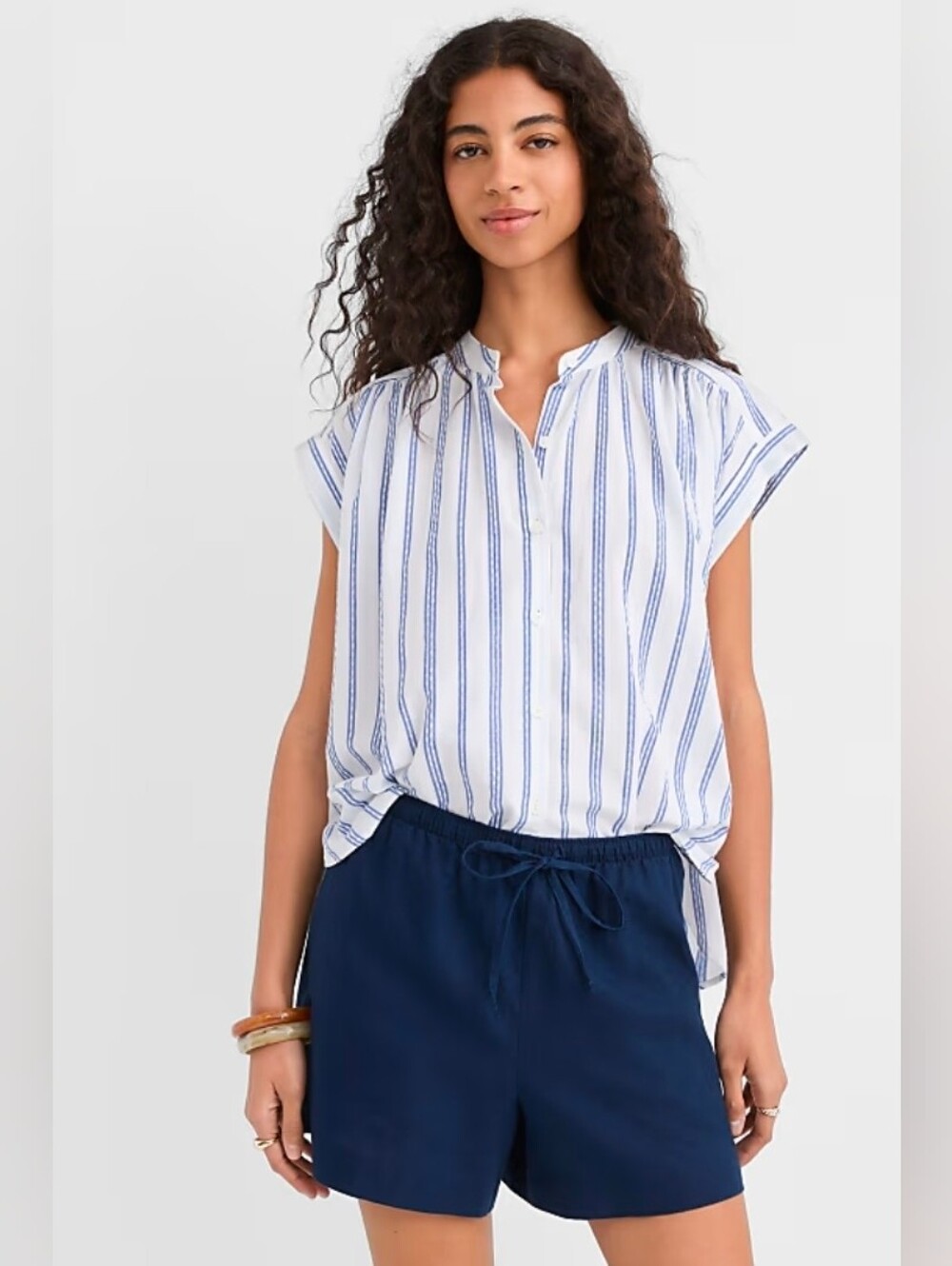 Loft Striped Everyday Dolman Shirt Size M
